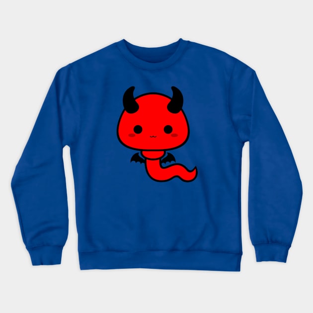 Cute Kawaii Sperm Red Devil Crewneck Sweatshirt by alien3287